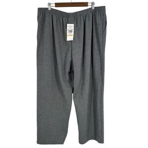 NEW NWT Alfred Dunner Plus Size 24W Elastic Waist Pull On Pants Black Gray